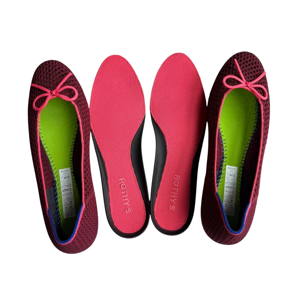 NEW Rothy's The Ballet Flat Bow Berry Mesh Size 10 - Picture 7 of 8